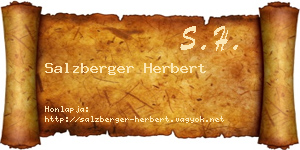 Salzberger Herbert névjegykártya